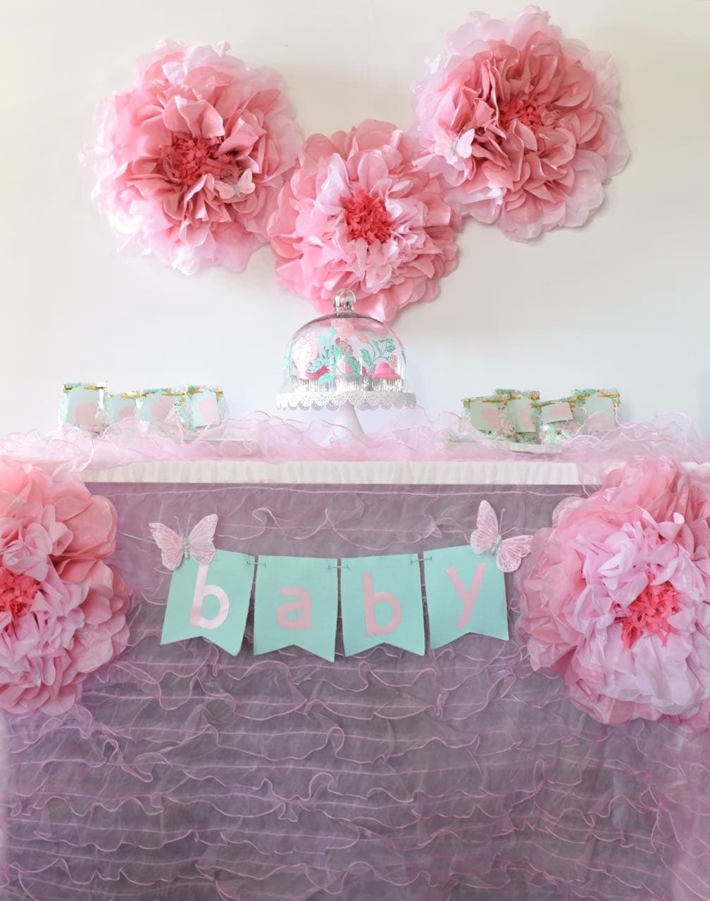 easy girl baby shower decorations
